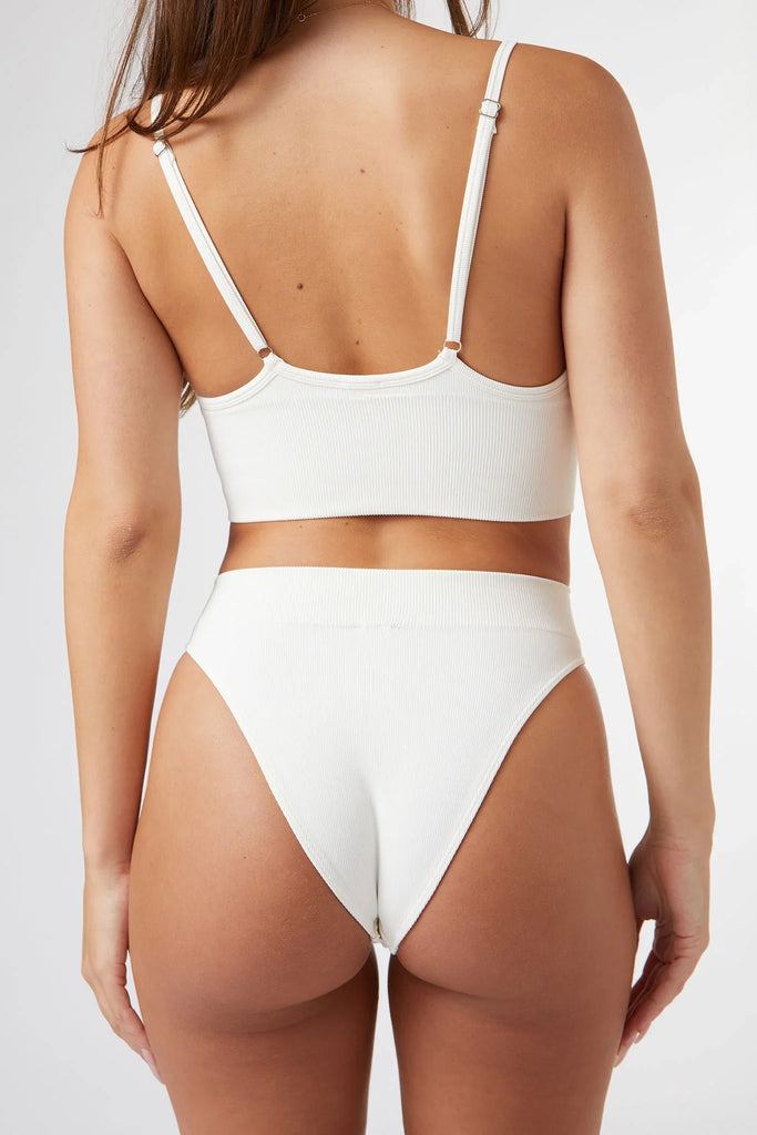 Seamless High Rise Brief in Soft White