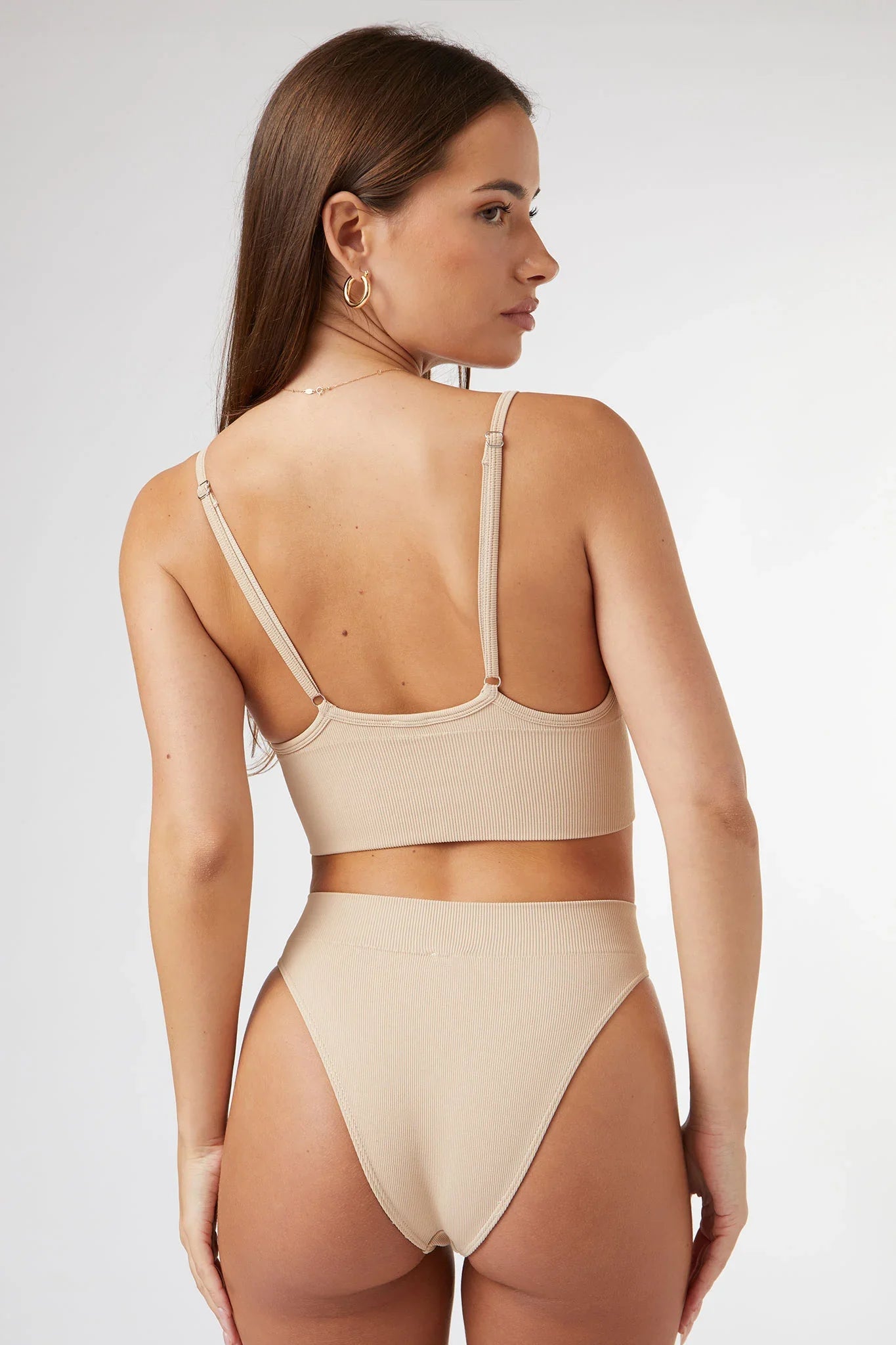 Seamless Longline Top in Beige